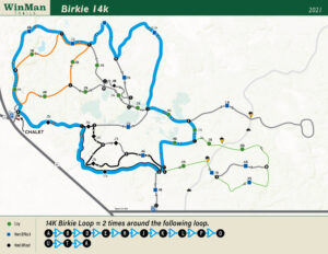 2021 14k Virtual Birkie Route at WinMan Trails