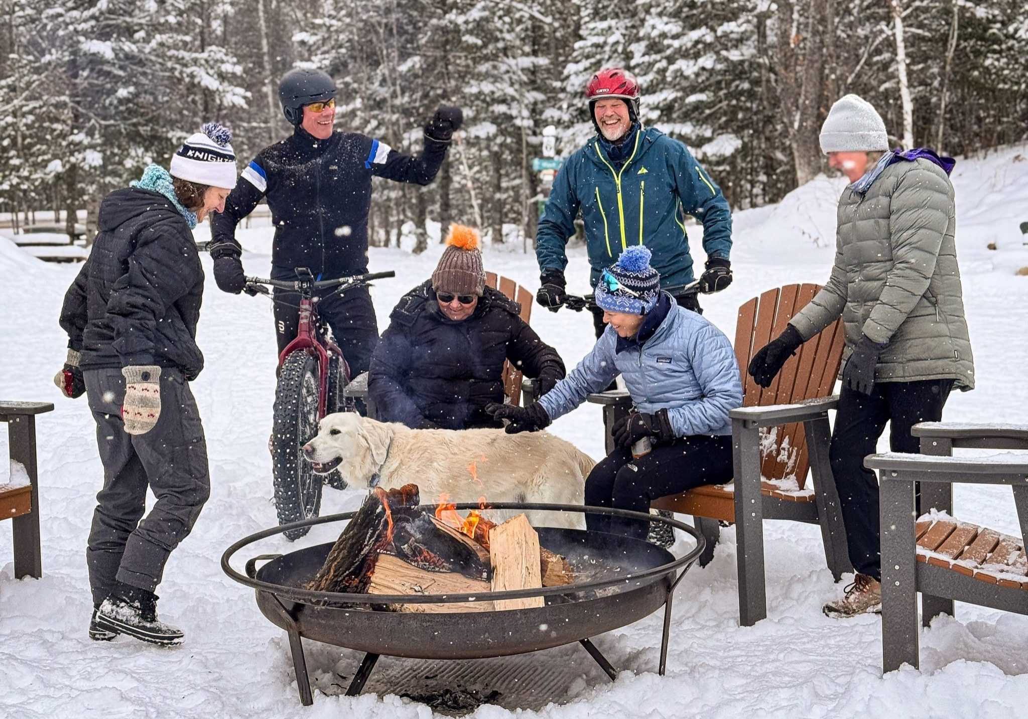 Winter bike campfire crop